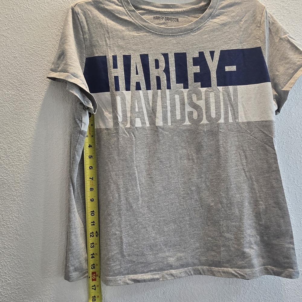 Harley Davidson Gray Graphic Logo T-Shirt Womens 2XL Motorcycle Biker Tee - Picture 3 of 14